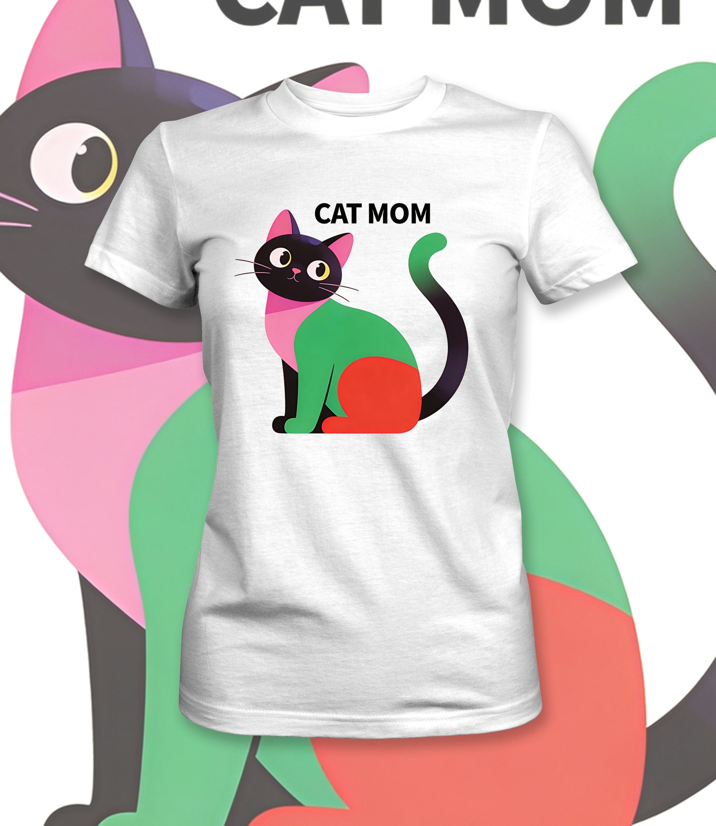 Cat Mom Bela Majica - Akcija 🔥