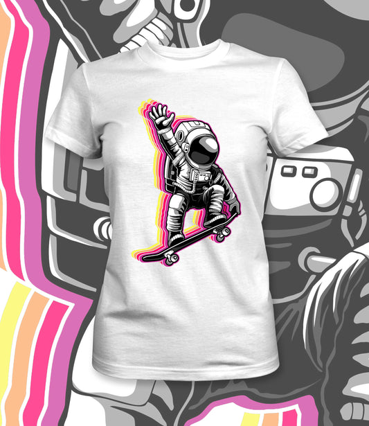 Funky Astronaut Bela Majica - Akcija 🔥